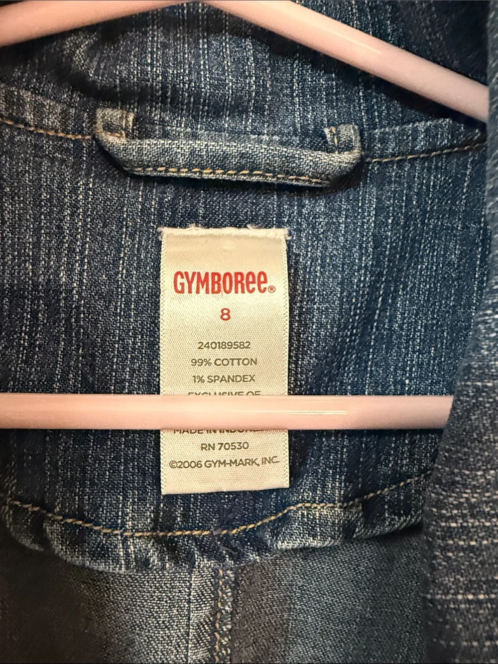 Gymboree Blue Denim Double-Breasted Jacket with Cream Rope Trim